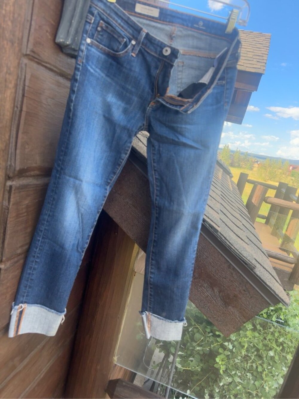 AG Adriano Goldschmied The Stevie Cuffed Slim Straight Jeans Size 27